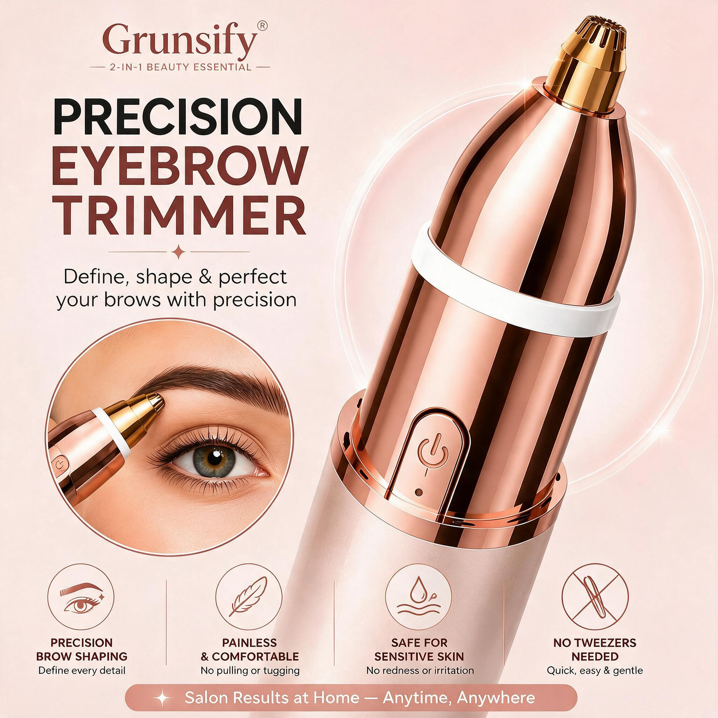 Grunsify – 2-in-1 Eyebrow & Facial Hair Trimmer