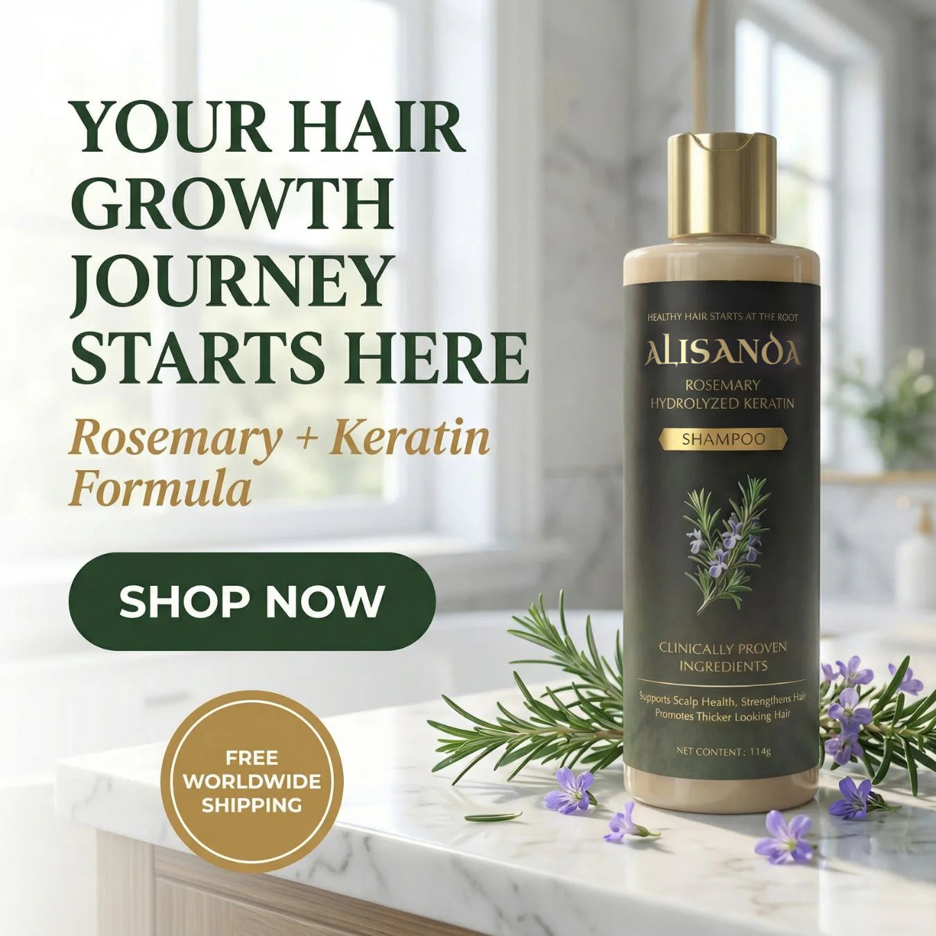 Alisanda® Rosemary Shampoo – Now Upgraded for Superior Hair Growth!