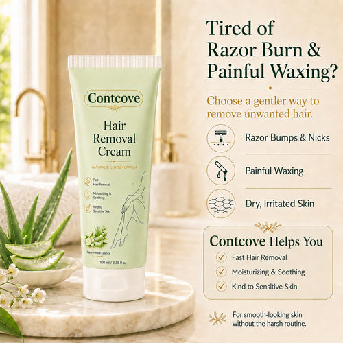 Contcove™ Natural Gentle Hair Removal Cream | For Women & Men, Sensitive Skin