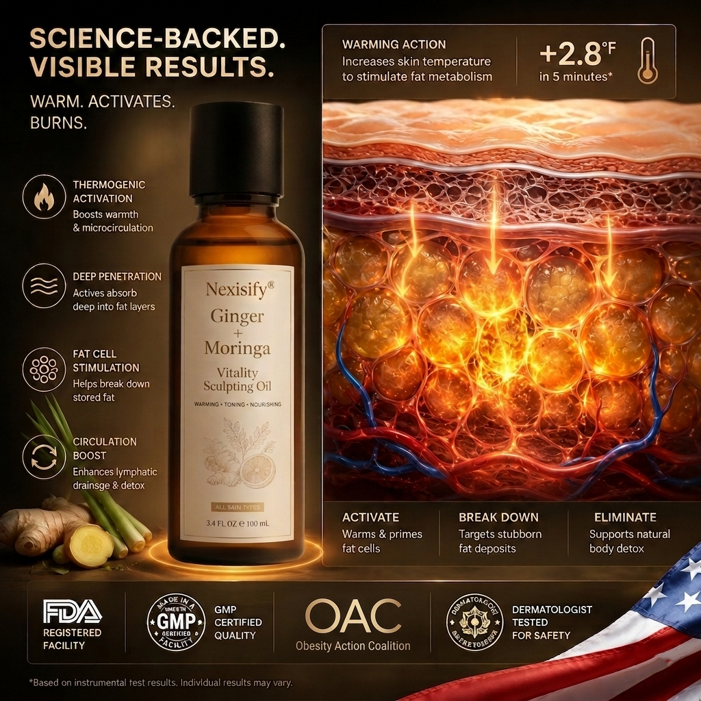 Hot Sale🔥 Nexisify® Ginger & Moringa 4-in-1 Sculpting & Fat-Burn Oil