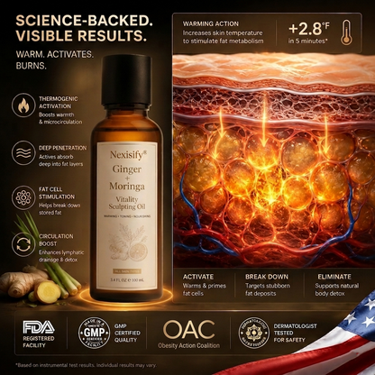 Hot Sale🔥 Nexisify® Ginger & Moringa 4-in-1 Sculpting & Fat-Burn Oil