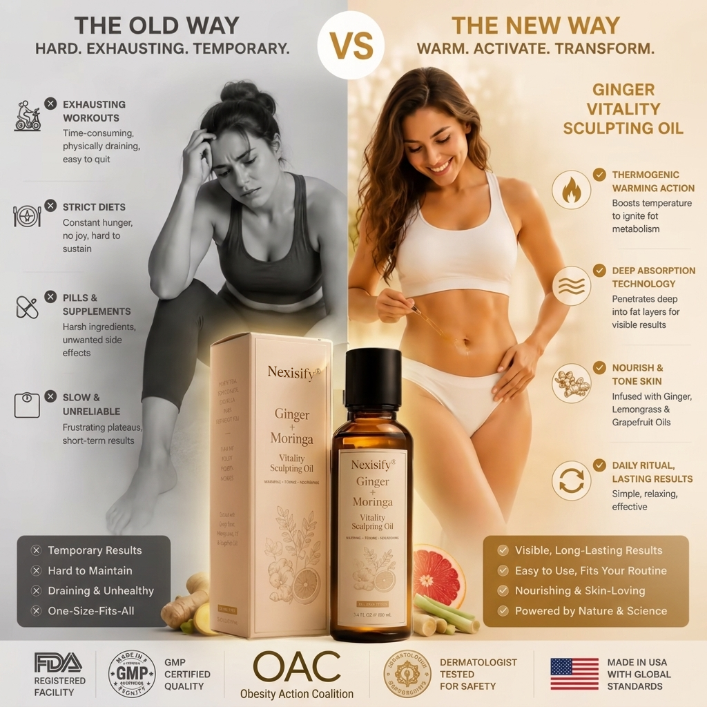 Hot Sale🔥 Nexisify® Ginger & Moringa 4-in-1 Sculpting & Fat-Burn Oil