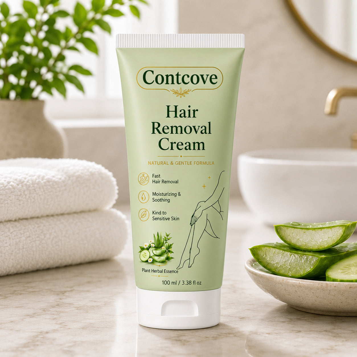 Contcove™ Natural Gentle Hair Removal Cream | For Women & Men, Sensitive Skin