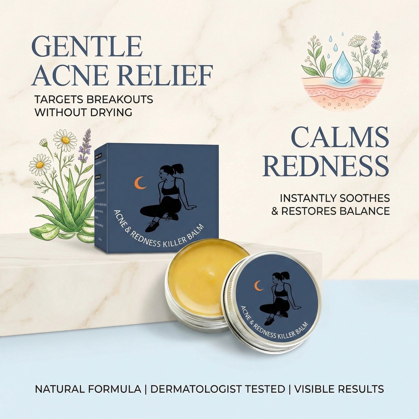 New-Gen Acne & Redness Killer Balm: Clearer Skin, Less Redness, Faster Recovery
