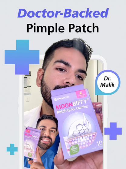 MOONBIFFY Quick Calming Magnesium Pimple Patches – Acne Spot Treatment with Tweezers & Ampoule