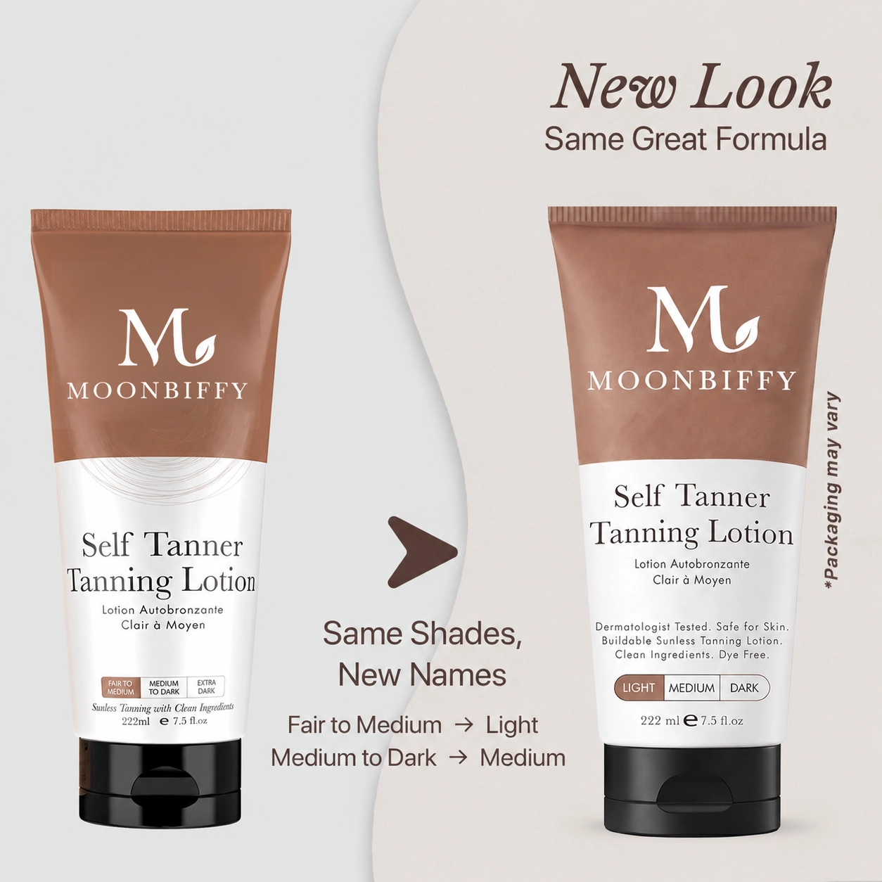 MOONBIFFY Self Tanner - USA Made with Natural & Organic Ingredients, Moisturizing Self Tanning Lotion with Aloe Vera & Coconut for a Natural Glow, Streak-Free Fake Tan, Medium to Dark
