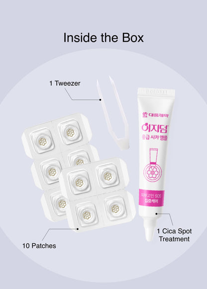 MOONBIFFY Quick Calming Magnesium Pimple Patches – Acne Spot Treatment with Tweezers & Ampoule