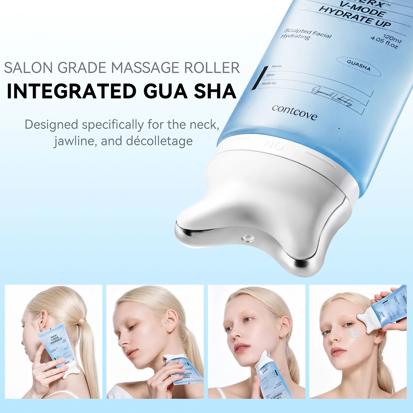 Contcove PDRN Peptide Gua Sha Lifting Gel Cream for Jawline Definition,Face Sculpting & De-Puffing, Firming & Elasticity Care for Dry and Sagging Skin,Glass Skin Glow,At-Home Facial Care | Korean Skincare