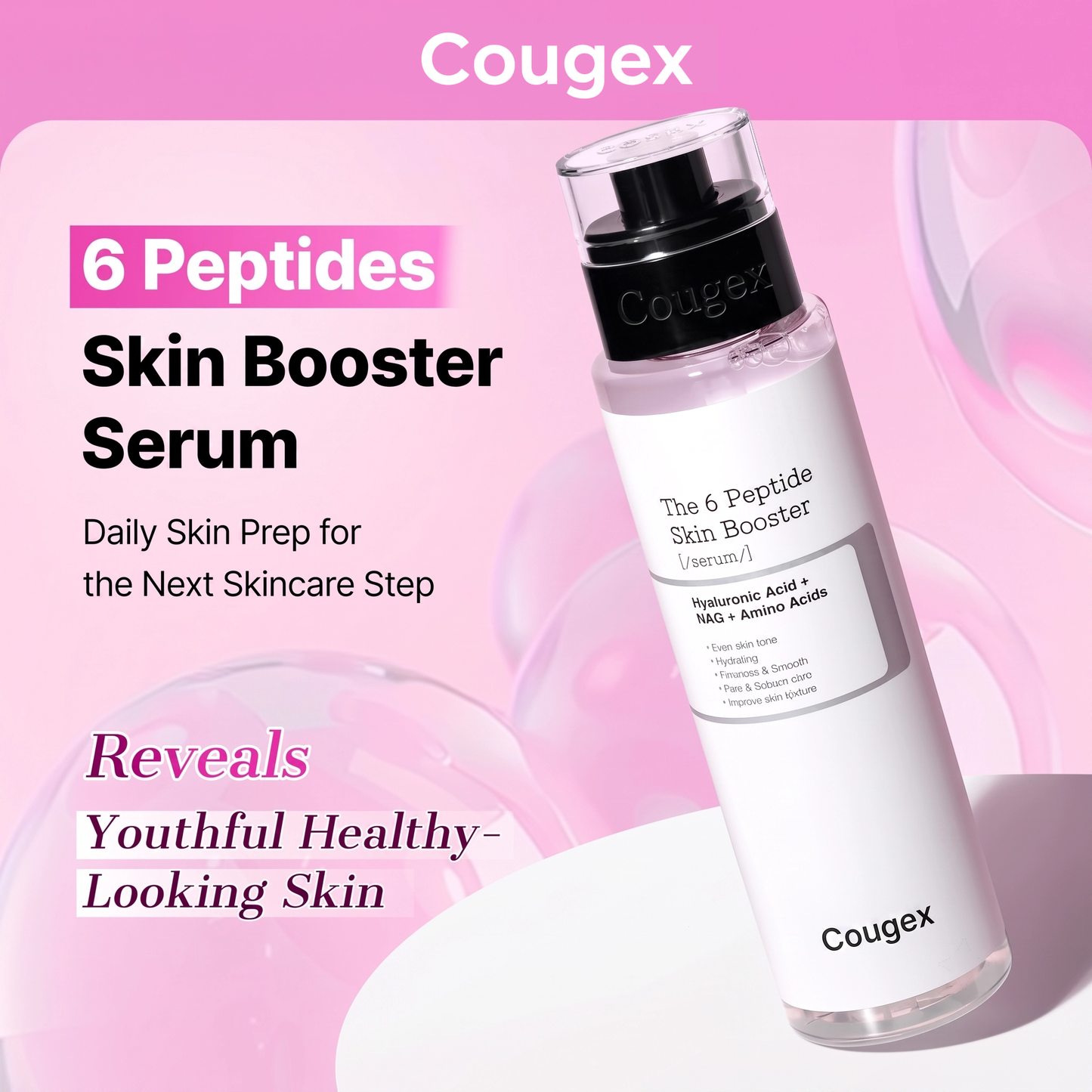 Cougex 6X Peptide Collagen Skin Booster Toner Serum for Dull & Uneven Skin