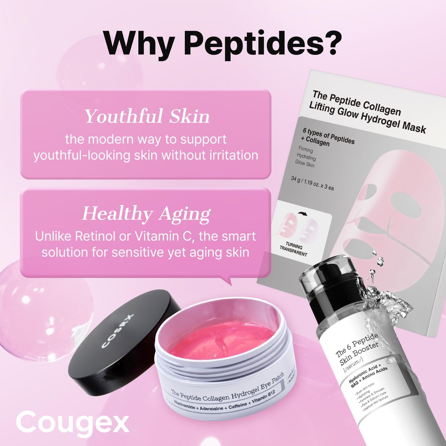 Cougex 6X Peptide Collagen Skin Booster Toner Serum for Dull & Uneven Skin