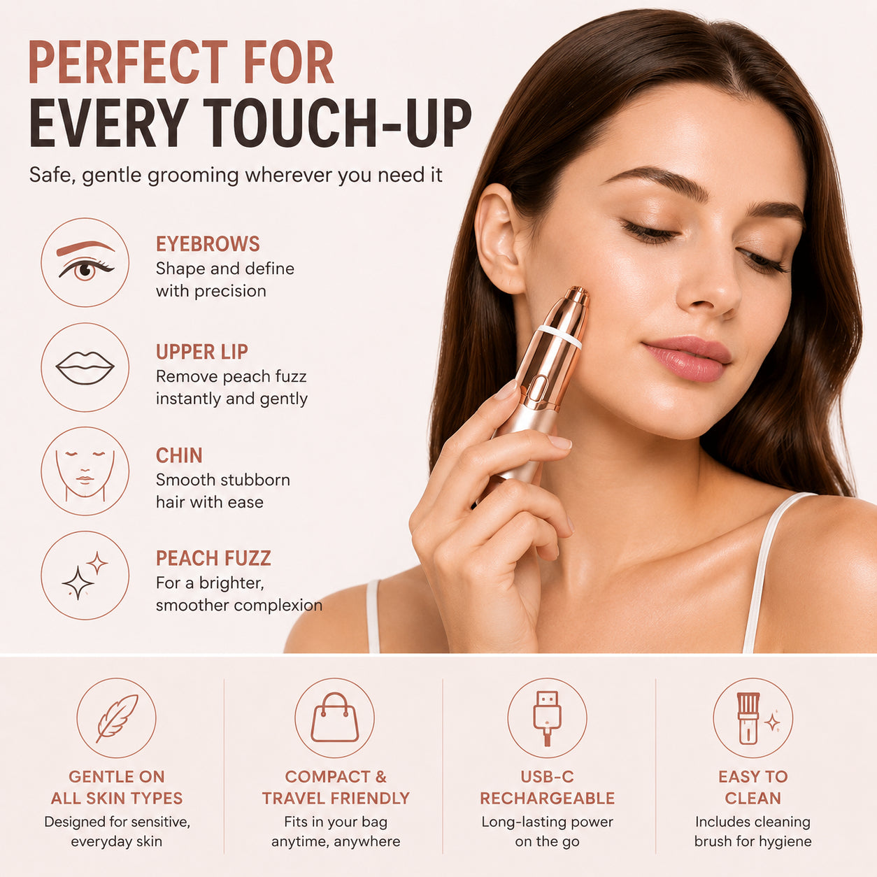 Grunsify – 2-in-1 Eyebrow & Facial Hair Trimmer