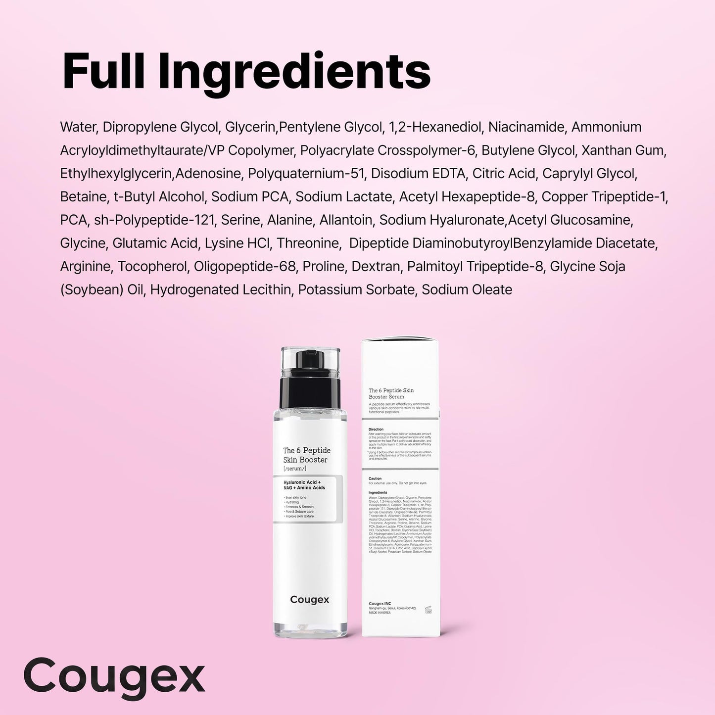 Cougex 6X Peptide Collagen Skin Booster Toner Serum for Dull & Uneven Skin