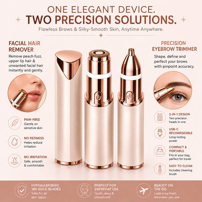 Grunsify – 2-in-1 Eyebrow & Facial Hair Trimmer