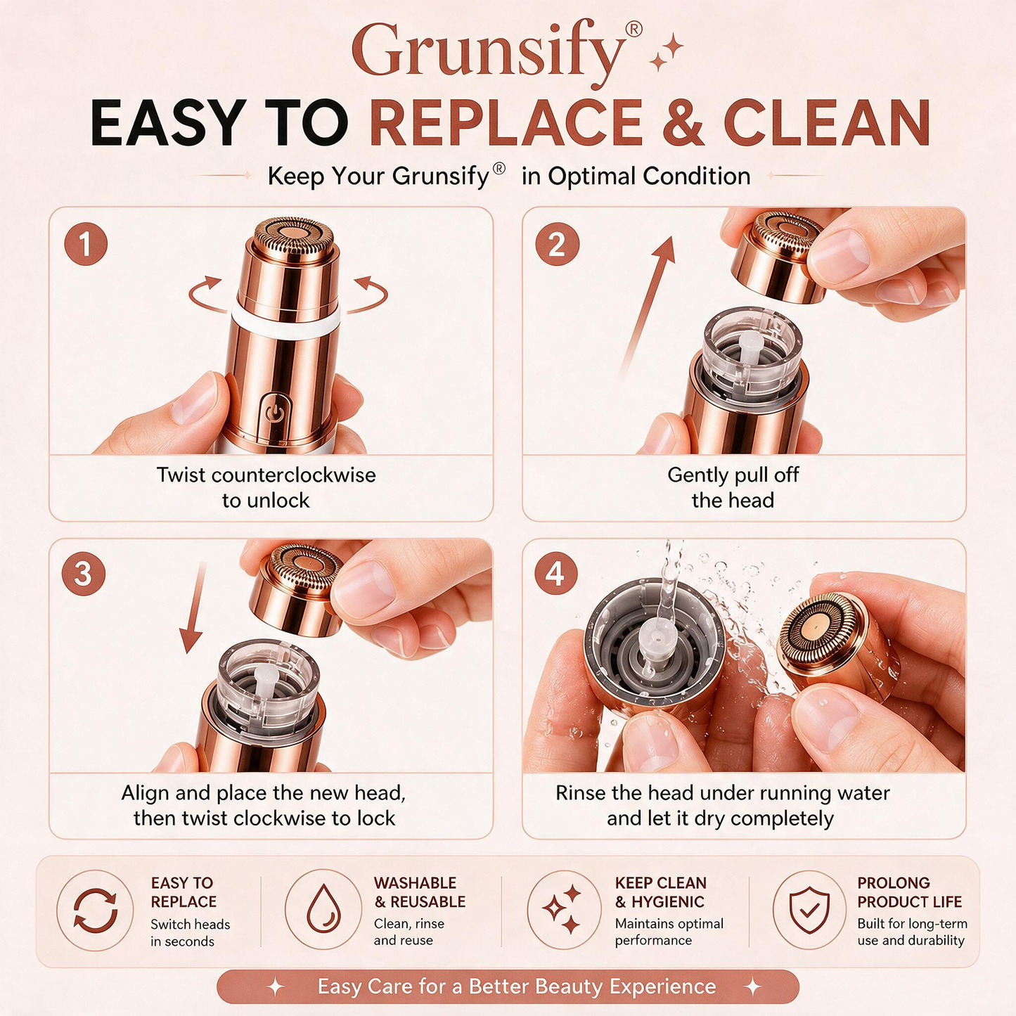 Grunsify – 2-in-1 Eyebrow & Facial Hair Trimmer