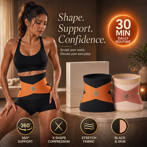 Medazy™ X-Magnetic cross Slimming Belt,4‑In‑1 Micro‑Particle Sculpting & Fat‑Burn Belt