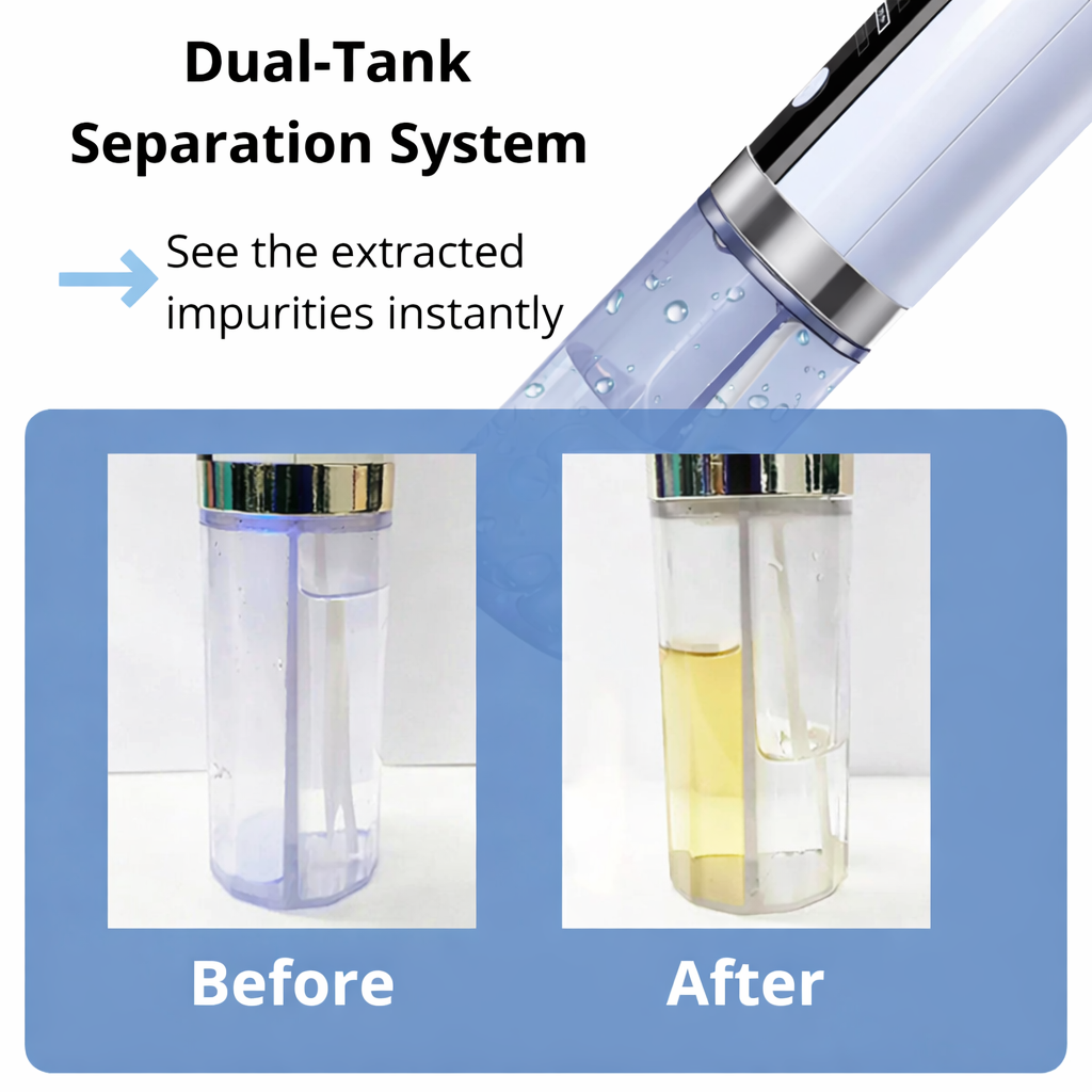 Dual-Tank Pore Cleansing Device - Visible pore cleansing with gentle vacuum suction