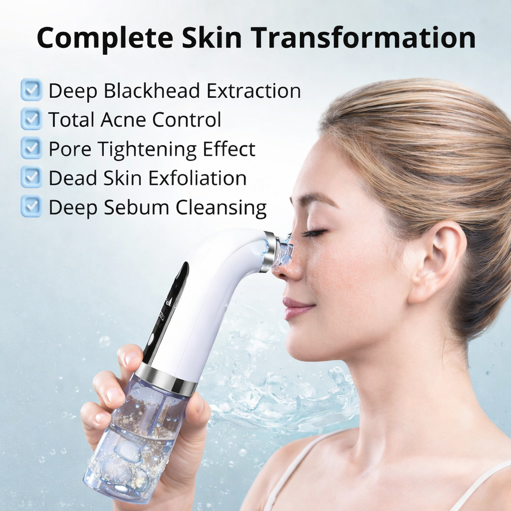 Dual-Tank Pore Cleansing Device - Visible pore cleansing with gentle vacuum suction