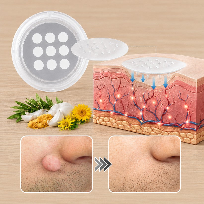 🌟 Cheemex® 2-in-1 Microneedle & Hydrocolloid Patch 🌿 Invisible Face & Body Patches for Raised Moles, Acne, Flat Warts & Skin Tags - Helps Improve the Appearance of Wrinkles, Scars & Blemishes