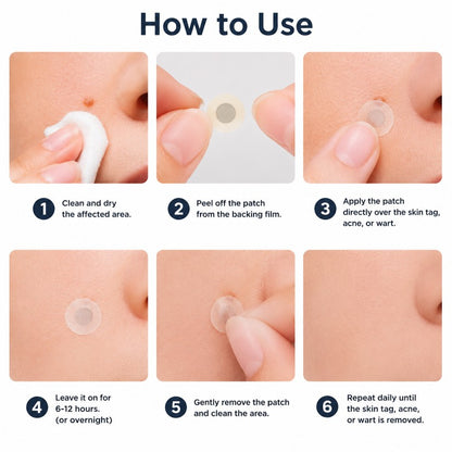 🌟 Cheemex® 2-in-1 Microneedle & Hydrocolloid Patch 🌿 Invisible Face & Body Patches for Raised Moles, Acne, Flat Warts & Skin Tags - Helps Improve the Appearance of Wrinkles, Scars & Blemishes