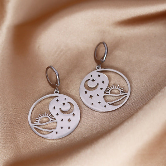 Bagua Yin Yang Tai Chi Ring Earrings For Women - Aoeot