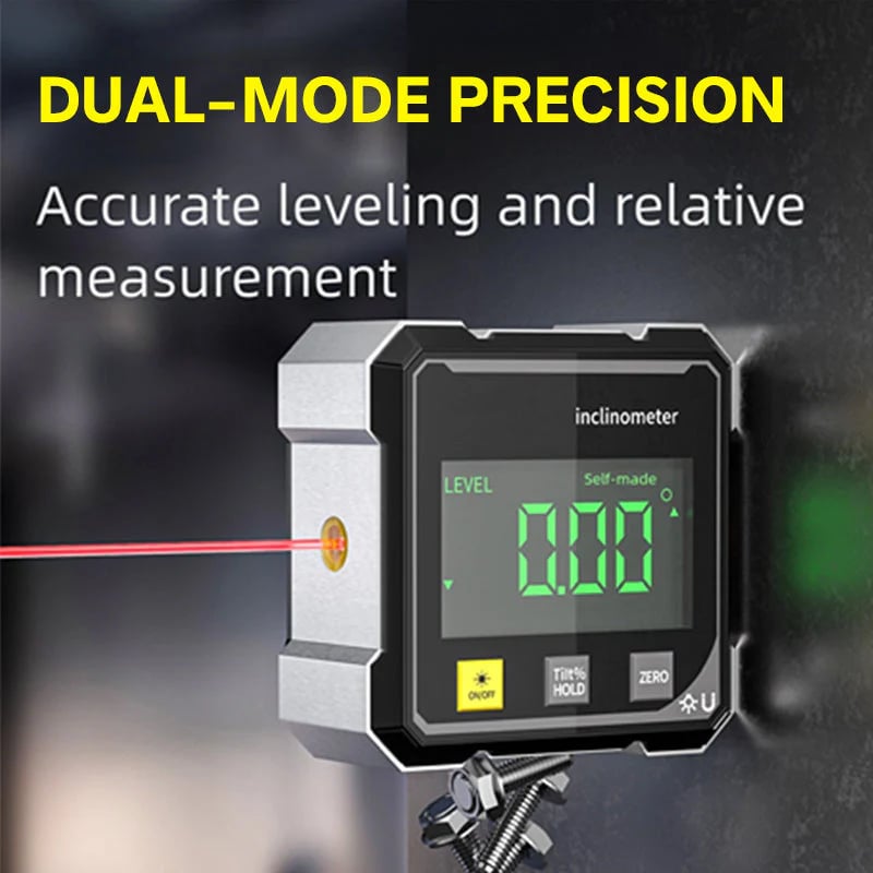 LOVILDS® 4 - Side Magnetic Digital Angle Gauge with Laser🔹Measure Faster. Align Smarter. Build with Confidence! - Aoeot