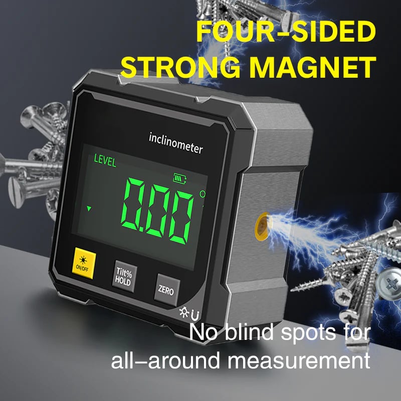 LOVILDS® 4 - Side Magnetic Digital Angle Gauge with Laser🔹Measure Faster. Align Smarter. Build with Confidence! - Aoeot