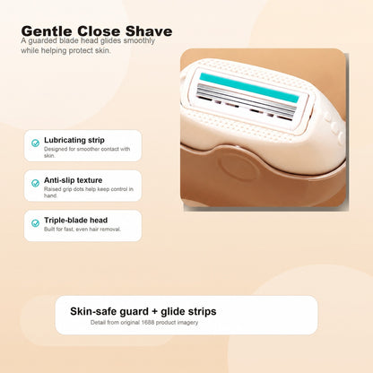 Portable 3-Layer Hair Shaver with Rotating Cover