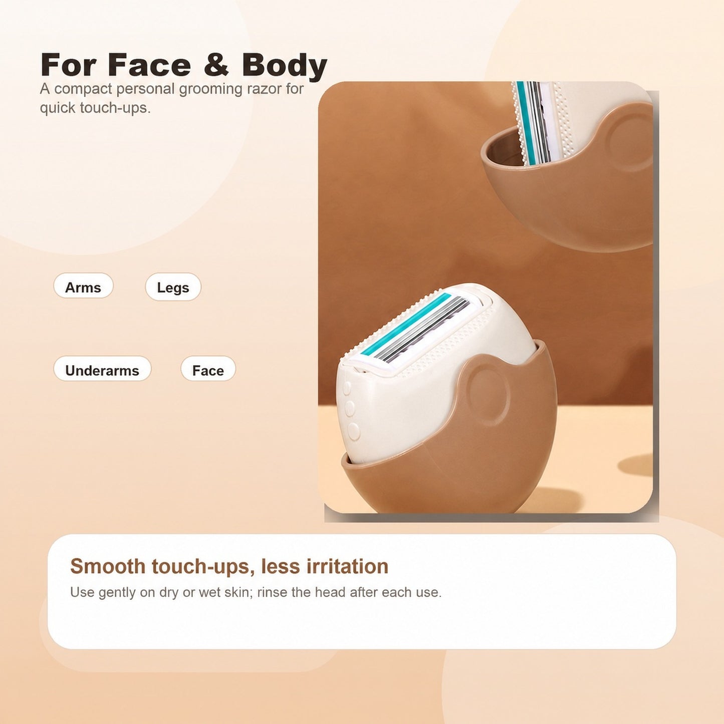 Portable 3-Layer Hair Shaver with Rotating Cover